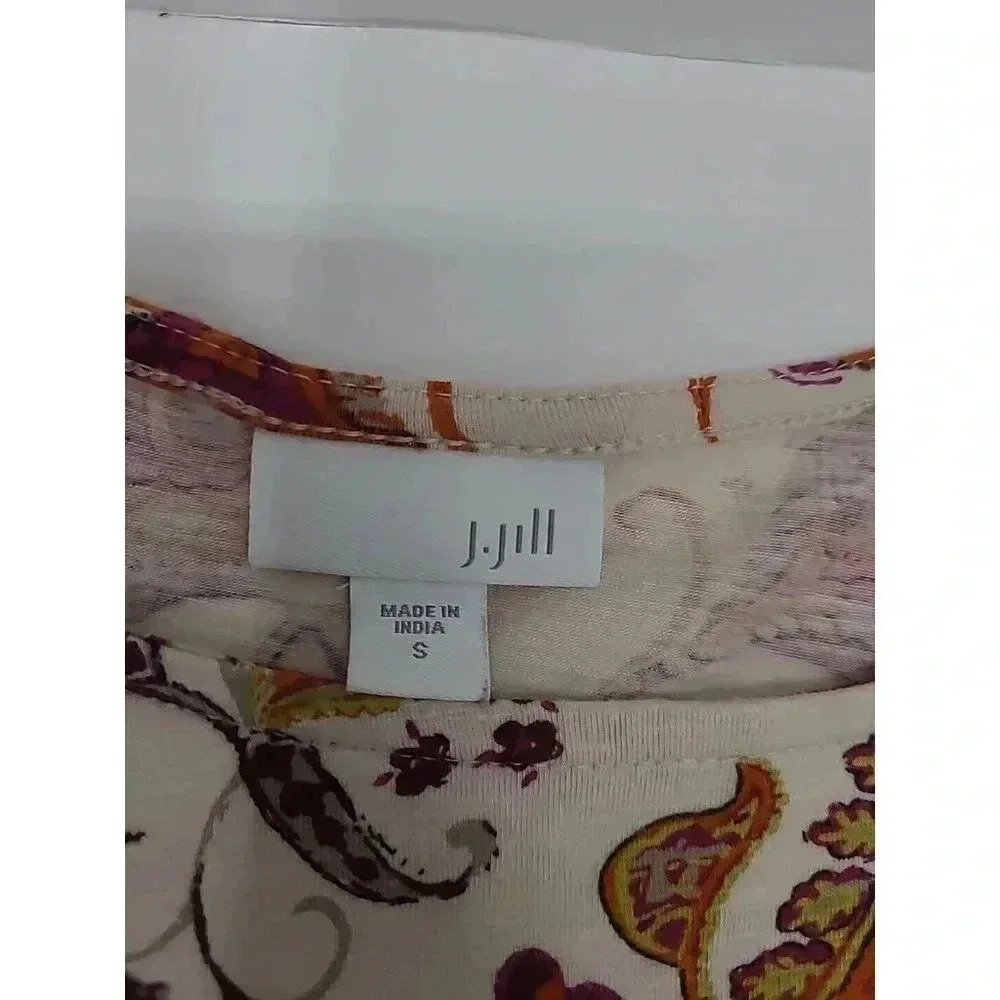 J. Jill Shirt Women's Size Small Paisley Long Sleeve - Picture 4 of 9